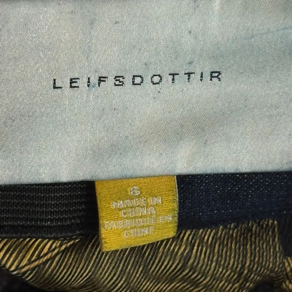 Anthropologie Leifsdottir Mini Blue Denim Pencil Skirt 100% Silk Lining Size 6